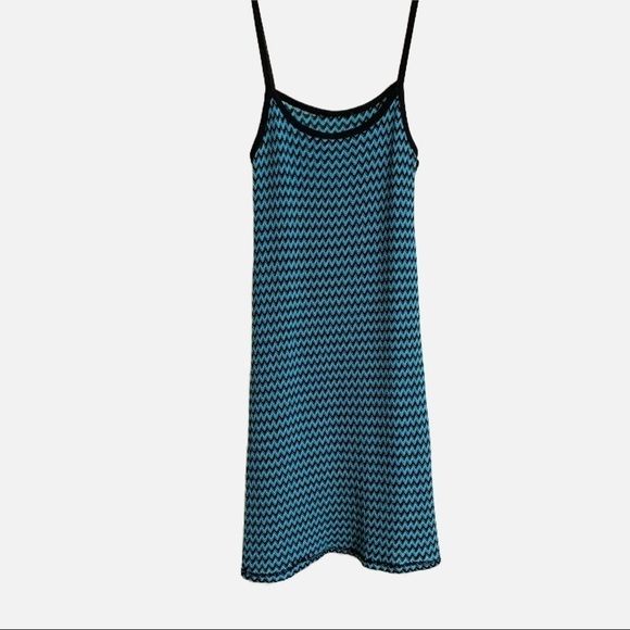 Parpe’ Blue Teal Black Sleeveless Knit Sundress. - Picture 2 of 7